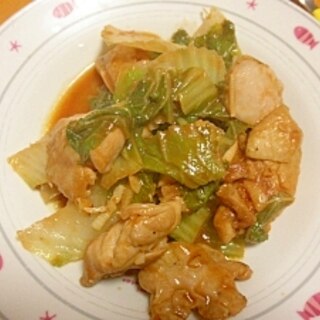 鶏肉と白菜のケチャップ炒め